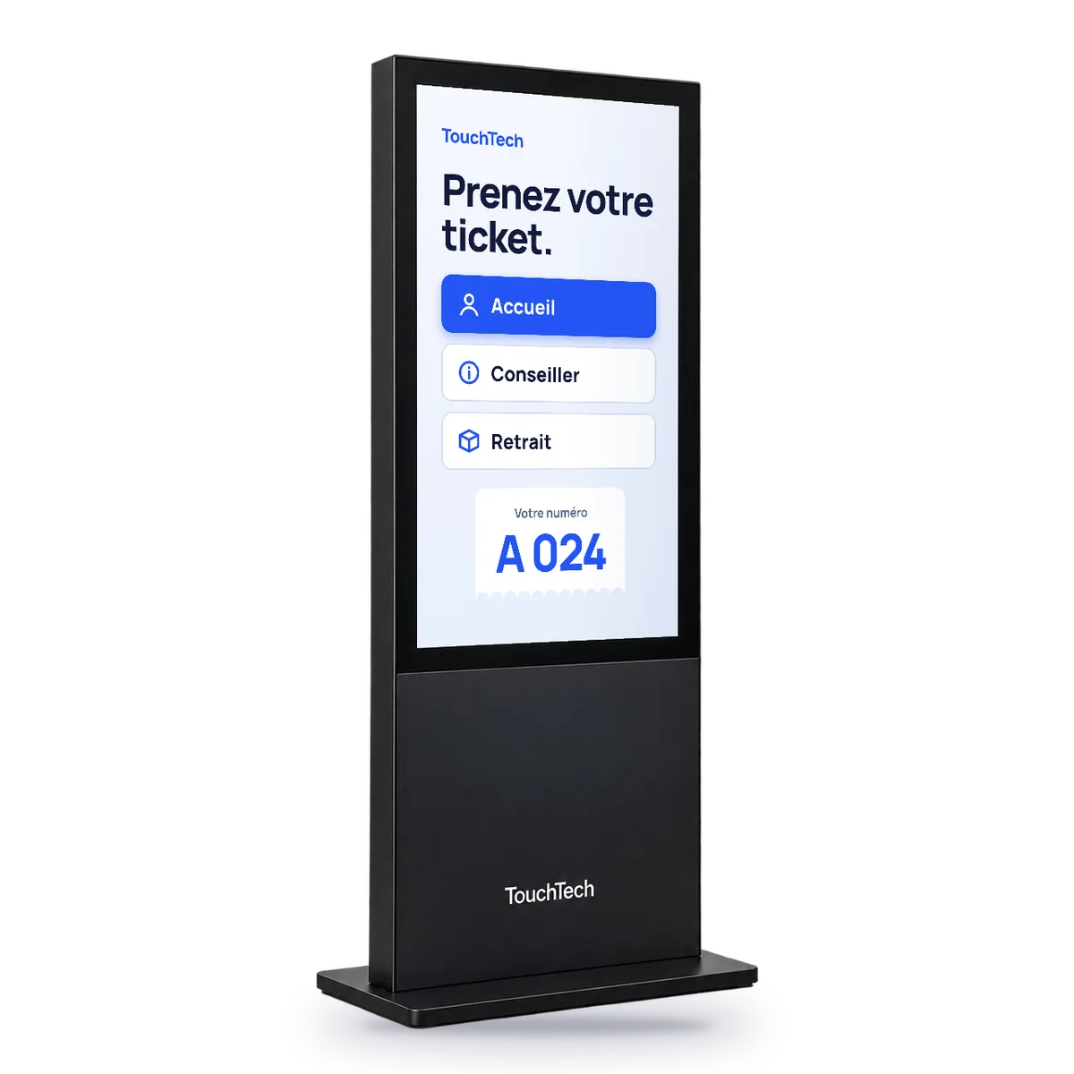 TouchQueue, Gestion de file d’attente, sur une borne TouchTech